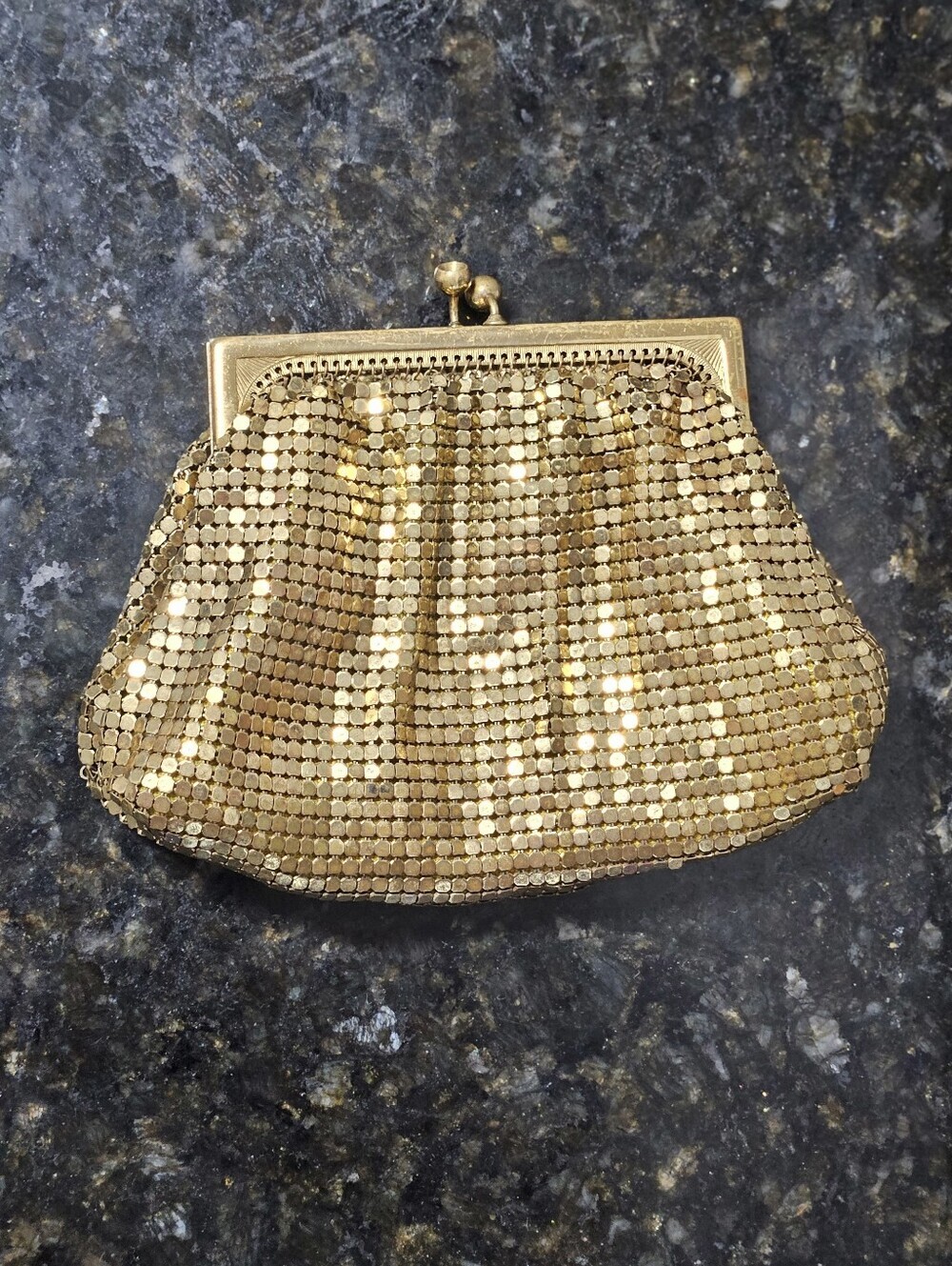 Duramesh Fifth Avenue Vintage 1950s Gold Metal Mesh Evening Bag Clutch Purse